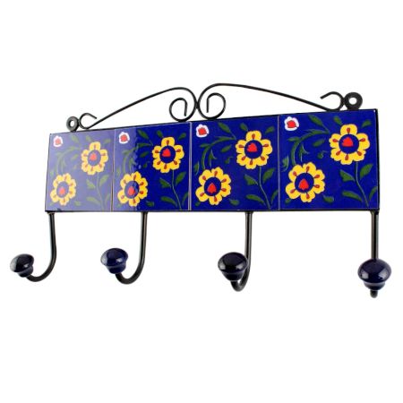 Navy Blue Ceramic Tile Hook Online